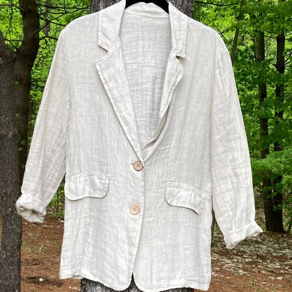 100% Linen Jacket, M, linen color - Picture 1 of 7